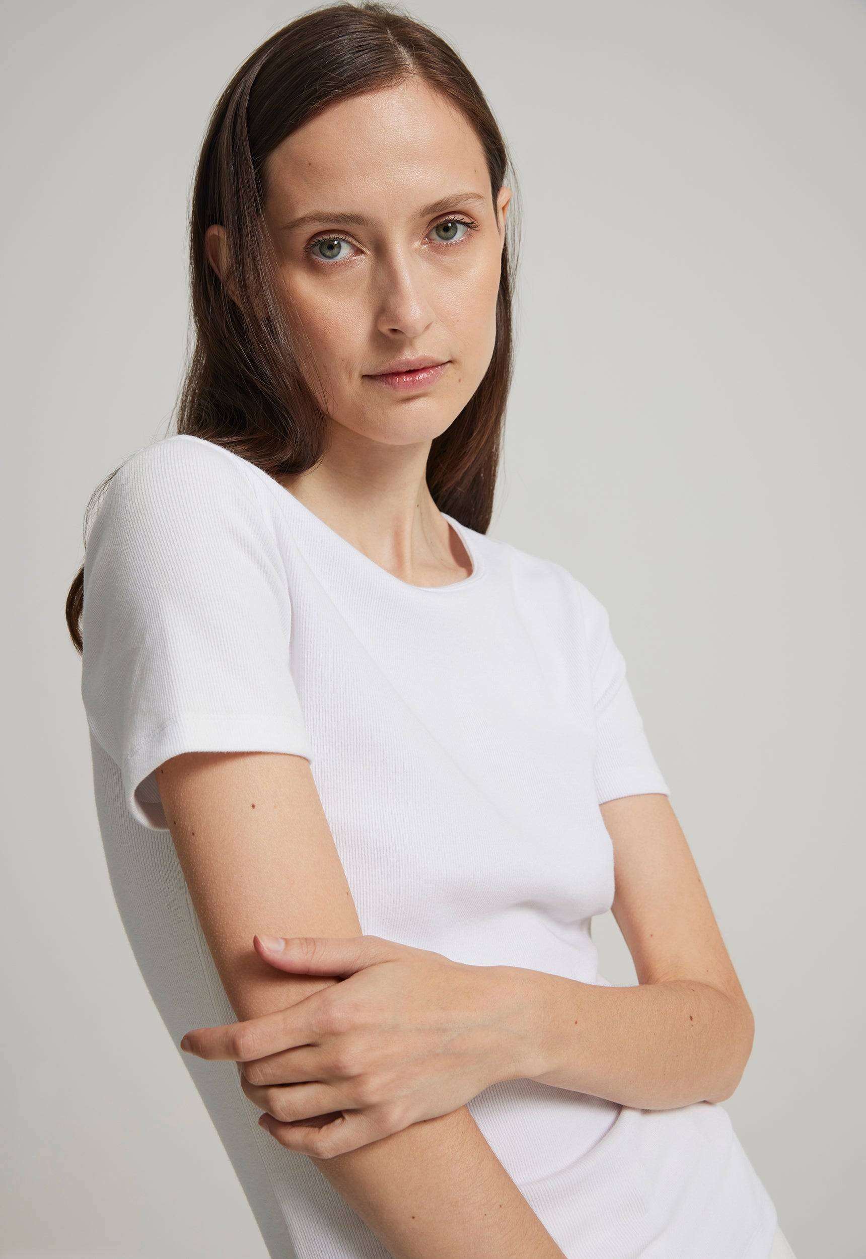 Jac+Jack MATER RIBBED COTTON TEE in White